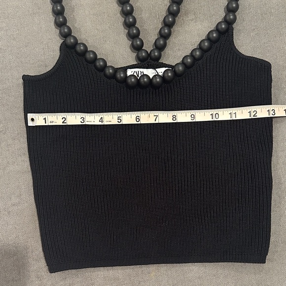 Zara Black Camisole with Beaded Straps - Picture 7 of 8